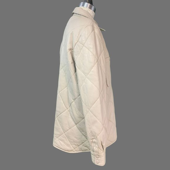 NWT MAURITIUS Oliah CF Lambskin Leather Quilted Comfort Fit Jacket, XXL, Cream - Picture 2 of 5
